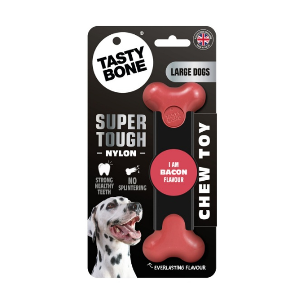 TastyBone Super Tough Chew Toy, Bacon Flavour, Large Dogs
