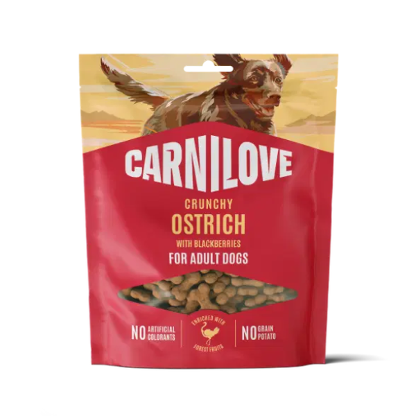 Carnilove Ostrich with Blackberries Crunchy Dog Treats - 200g