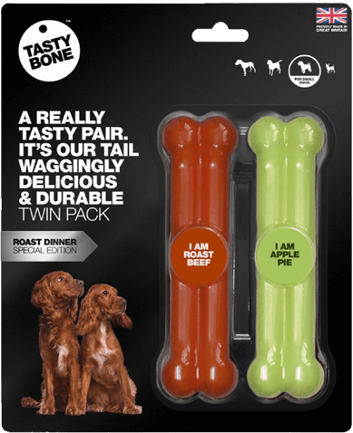 TastyBone Super Tough Bone Twin Pack, Roast Dinner Flavour, Small Dogs