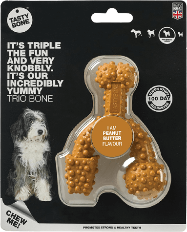 TastyBone Super Tough Trio Bone, Peanut Butter Flavour, Small Dogs