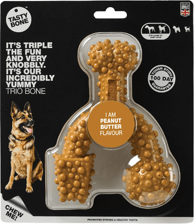 TastyBone Super Tough Trio Bone, Peanut Butter Flavour, Large Dogs