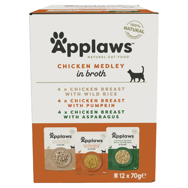 Applaws - Chicken Medley in Broth - 12 x 70g