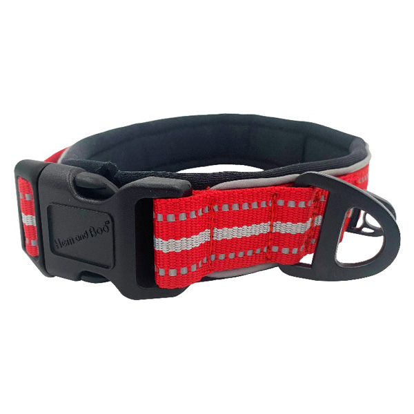 Hem & Boo Neo Sports Padded Dog Collar Red